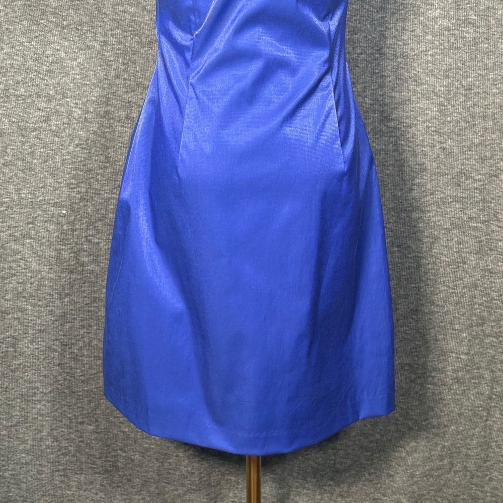 Laundry by Shelli Segal One Shoulder Blue Cocktail Dress Size 4 - Picture 9 of 14
